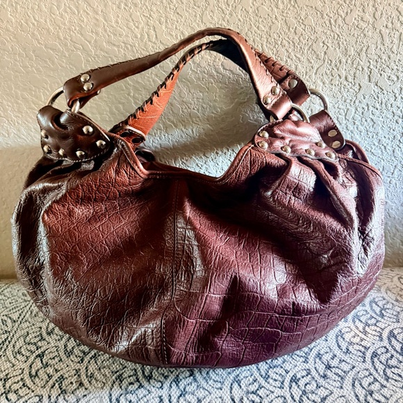 B. Makowsky Brown Leather Handbag - Picture 6 of 14